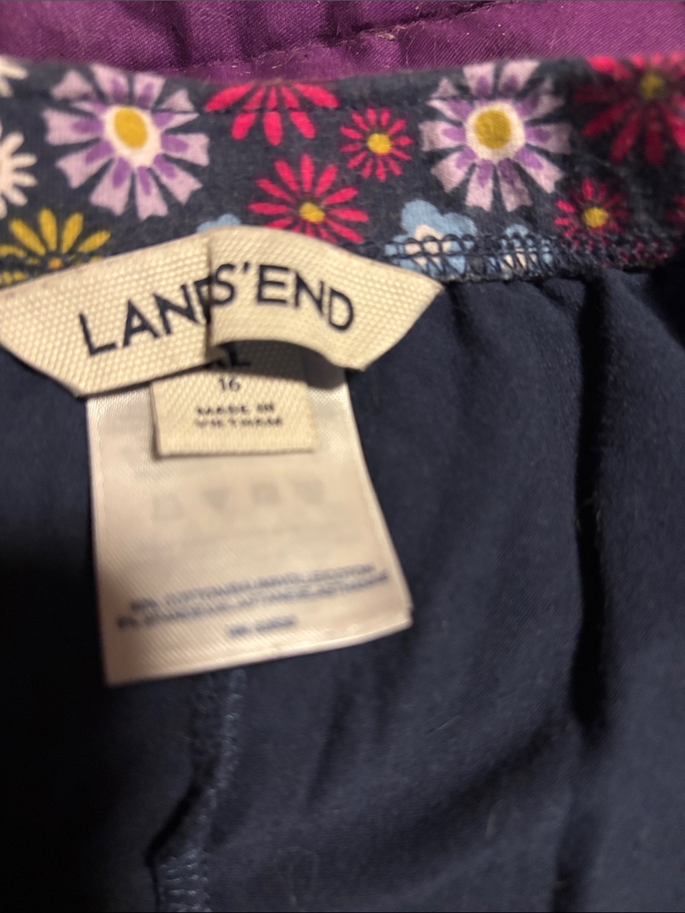 Lands' End Navy Floral Skater Skirt - Picture 2 of 5